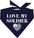 Love My Soldier Dog Bandana | 100% Cotton Adjustable Triangle | Made in USA | by TeesTails