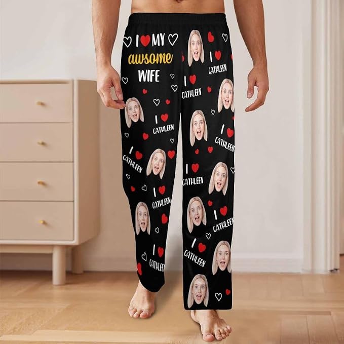 Personalized Face Pajama Pants for Men Women Custom Photo Printed Pajamas - Image 4