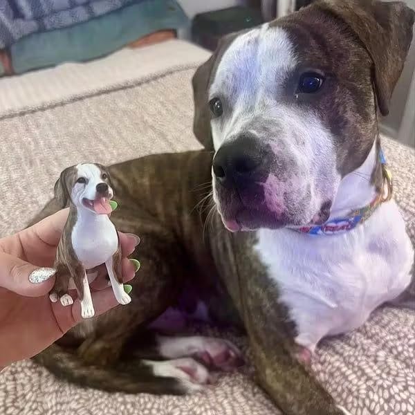 Custom Pet Portrait Cake Topper, Handcrafted Dog Cat Figurine, Personalized Pet - Image 2