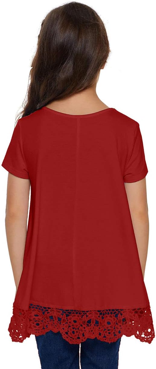 storeofbaby Girls Casual Tunic Tops Short Sleeve Loose Soft Blouse T-Shirt - Image 5