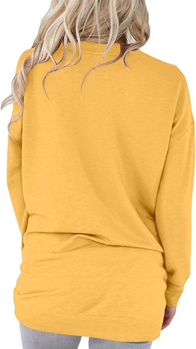 Akihoo Womens Casual Long Sleeve Tunic Tops Crew Neck Shirt Blouses - Image 4