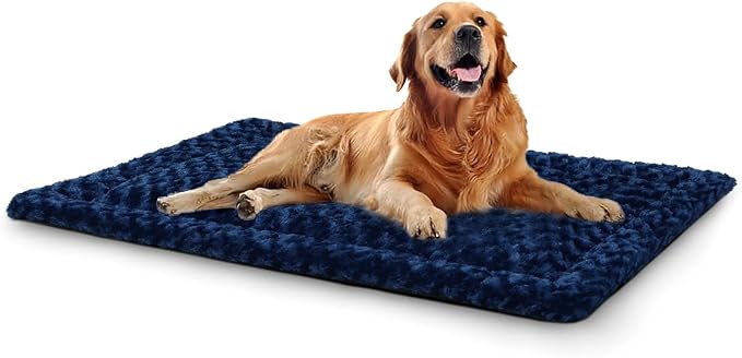Washable Dog Bed Mat Reversible Dog Crate Pad Soft Fluffy Pet Kennel Beds Dog by Exsnugypetproducts