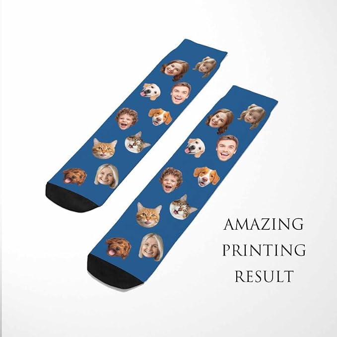 Artsadd Custom Face Socks for Women Men Cat Dog Lovers, Customized Unisex Funny - Image 4