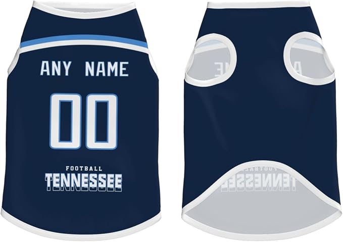 Tennessee Custom Pet Jersey Dog Clothes Jersey Various Sizes Customized Any - Image 3