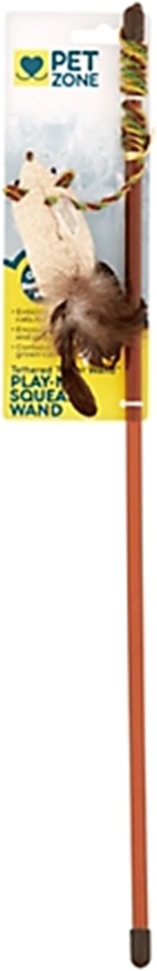 Pet Zone Play-N-Squeak Tether Teaser Wand Cat Toy - Image 2
