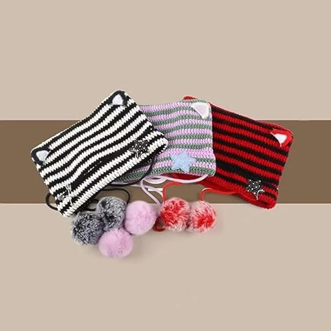 Y2k Beanie Cat Ear Gyaru Acubi Devil Crochet Hats Cute Kawaii Star Grunge - Image 7