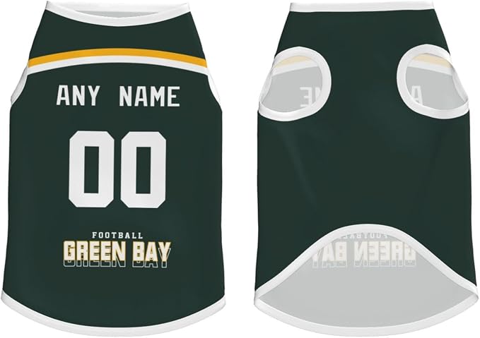 Green Bay Custom Pet Jersey Dog Clothes Jersey Various Sizes Customized Any - Image 3