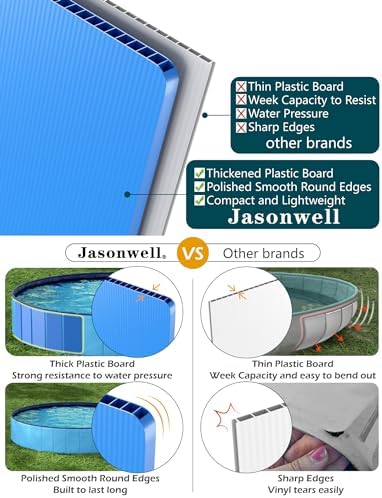 Jasonwell Foldable Dog Pool Collapsible Hard Plastic Dog Swimming Pool Portable Kiddie Pool Pet Pool Doggie Wading Pool Bath Tub for Puppy Small Medium Large Dogs Cats and Kids 87" - Image 5