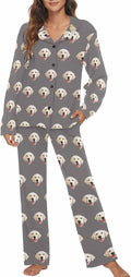 MyPupSocks Custom Face Pajamas for Women Set, Personalized Photo Long Sleepwear by MyPupSocks