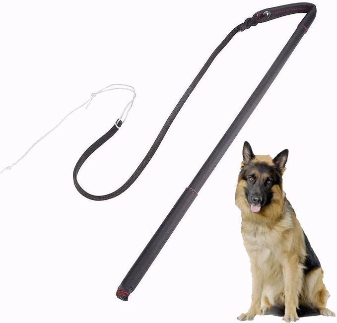 Pssopp Cowhide Dog Agitation Whip, Dog Teaser Wand Dogs Training Whip Outdoor - Image 9