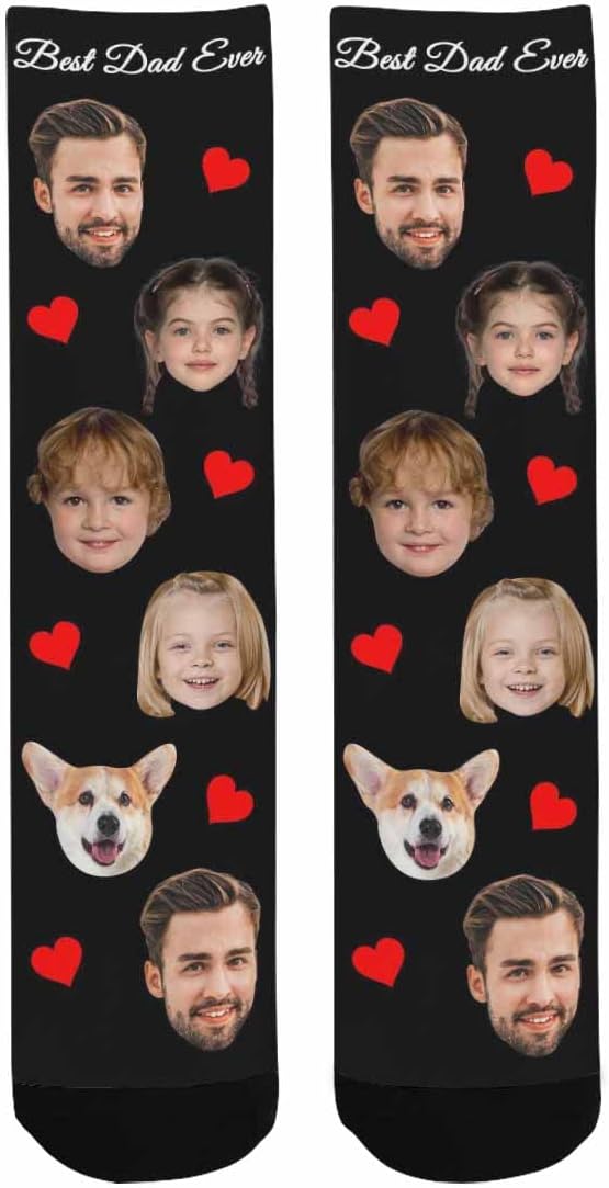 Artsadd Custom Face Socks for Dad Fathers Day Gift Novelty Personalized Photo - Image 7