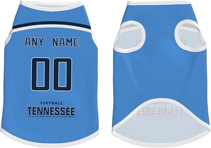 Tennessee Custom Pet Jersey Dog Clothes Jersey Various Sizes Customized Any - Image 4