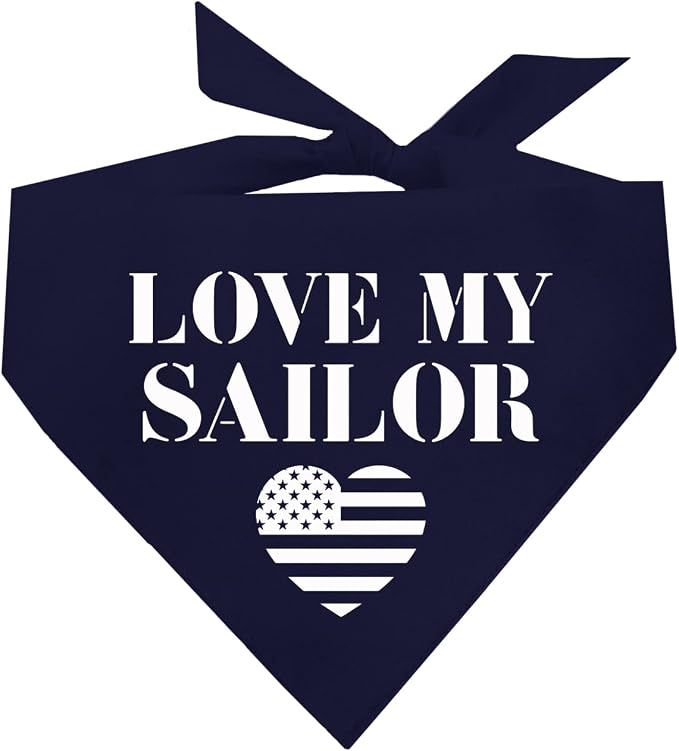 Love My Sailor Dog Bandana by TeesTails
