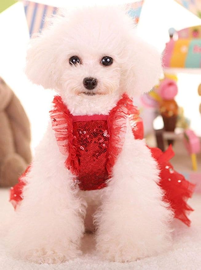 Fashion Sweet Puppy Dog Blingbling Princess Skirt Pet Dog Lace Cake Camisole - Image 5