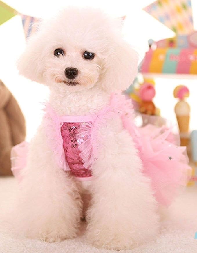 Fashion Sweet Puppy Dog Blingbling Princess Skirt Pet Dog Lace Cake Camisole - Image 6
