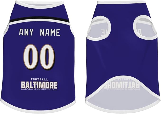 Baltimore Custom Pet Jersey Dog Clothes Jersey Various Sizes Customized Any - Image 3