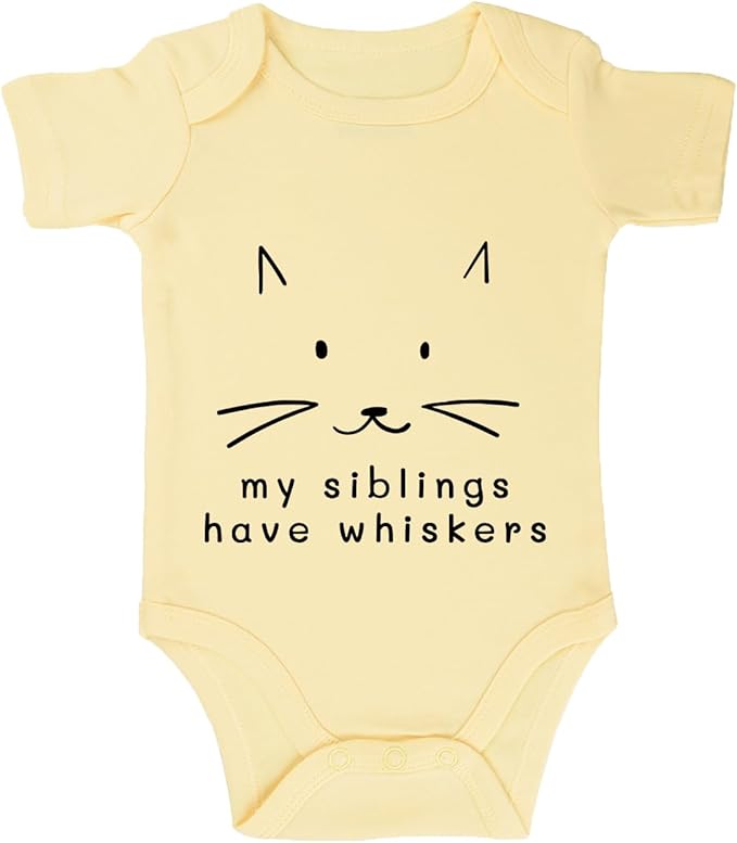 My Siblings Have Paws Bodysuit Baby Paws Romper Cat Whiskers Bodysuit Cute Baby by Unknown