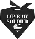 Love My Soldier Dog Bandana | 100% Cotton Adjustable Triangle | Made in USA | by TeesTails