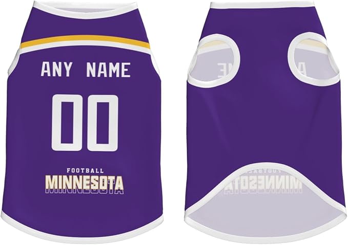 Minnesota Custom Pet Jersey Dog Clothes Jersey Various Sizes Customized Any - Image 3