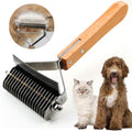 2 in 1 Undercoat Rake for Dogs and Cats, Professional Grooming Brush Dematting by Poodoodle