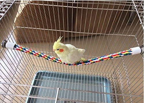 Bird Rope Perches, Parrot Toys 33 inches Rope Bungee Bird Toy - Image 9