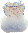 Floral Puppy Dress with D-Ring Ruffled Small Dog Clothes Female Spring Cat by Anelekor