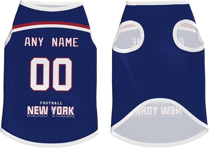 New York Custom Pet Jersey Dog Clothes Jersey Various Sizes Customized Any Name - Image 3