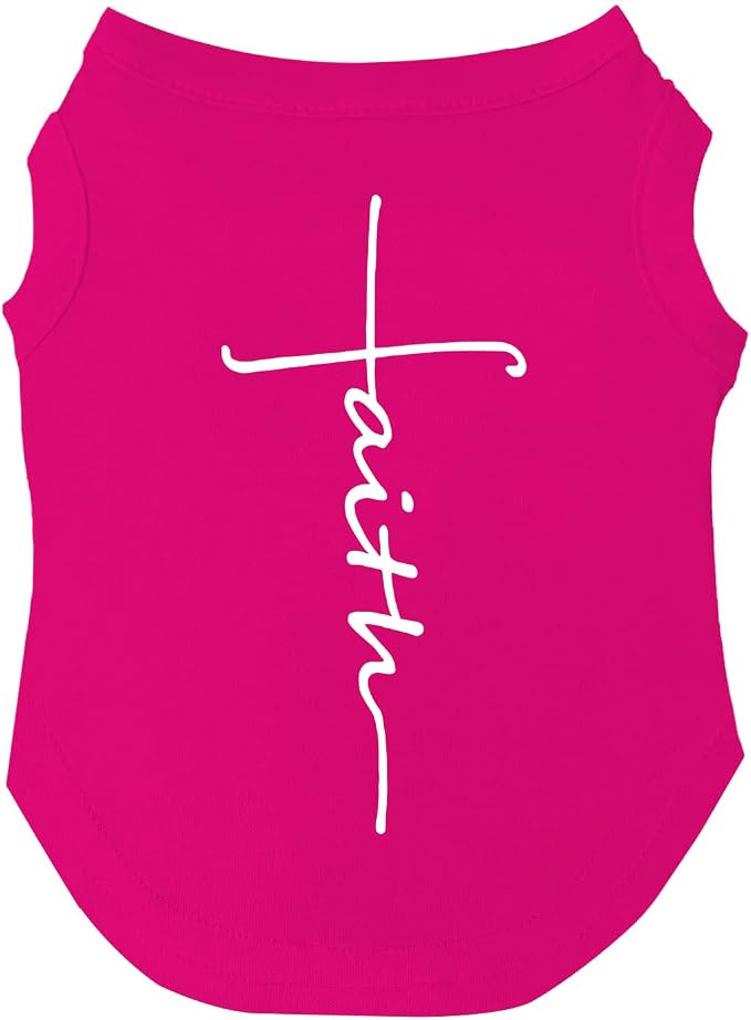 Faith Cross Dog Tee Shirt Sizes by TeesTails