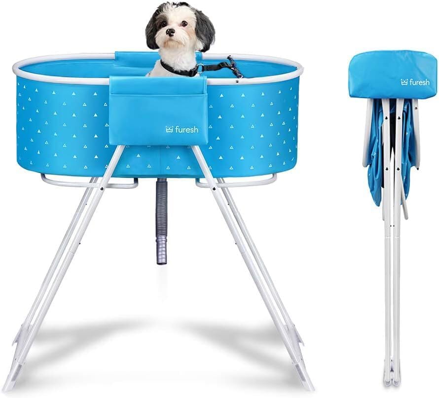 Furesh Portable Foldable Dog Bathtub for Small & Medium Dogs (Blue) by Furesh