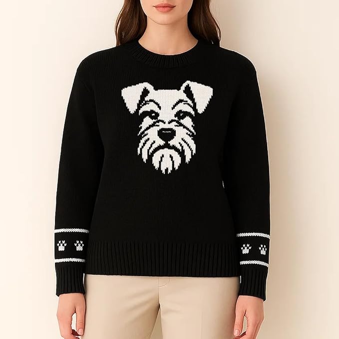 Custom Dog Knit Sweater for Women Personalized Pet Paw Print Pullover Dog Mom - Image 2