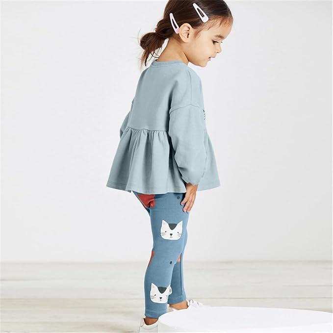 Little Girls Unicorn Outfits 2 Piece Kids Ruffle Sleeve Sweatshirt + Leggings - Image 3