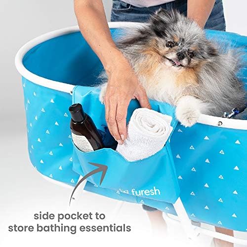 Furesh Portable Foldable Dog Bathtub for Small & Medium Dogs (Blue) - Image 6