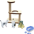 1/12 Scale Accessories Cat Figurines Sets which Including Blue Litter Box by Unknown