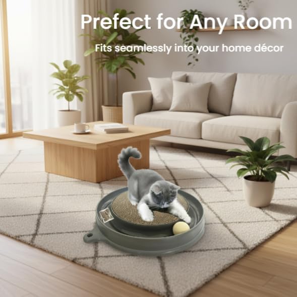 AUOON Cat Scratcher Toy with Ball Track - 3 in 1 Interactive Cat Toy - Image 2