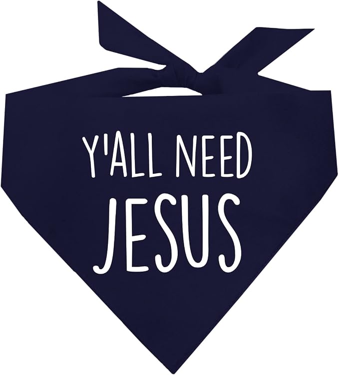 Y'all Need Jesus Christmas Easter Religious Dog Bandana by TeesTails