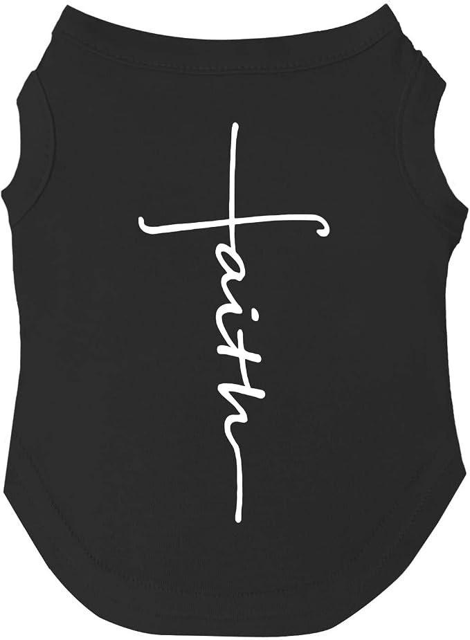 Faith Cross Dog Tee Shirt Sizes by TeesTails