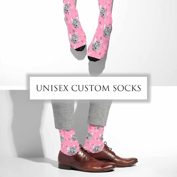 Artsadd Custom Face Socks for Women Men Cat Dog Lovers, Customized Unisex Funny - Image 5