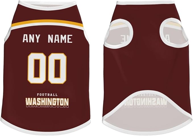 Wash1ngt0n Custom Pet Jersey Dog Clothes Jersey Various Sizes Customized Any - Image 3