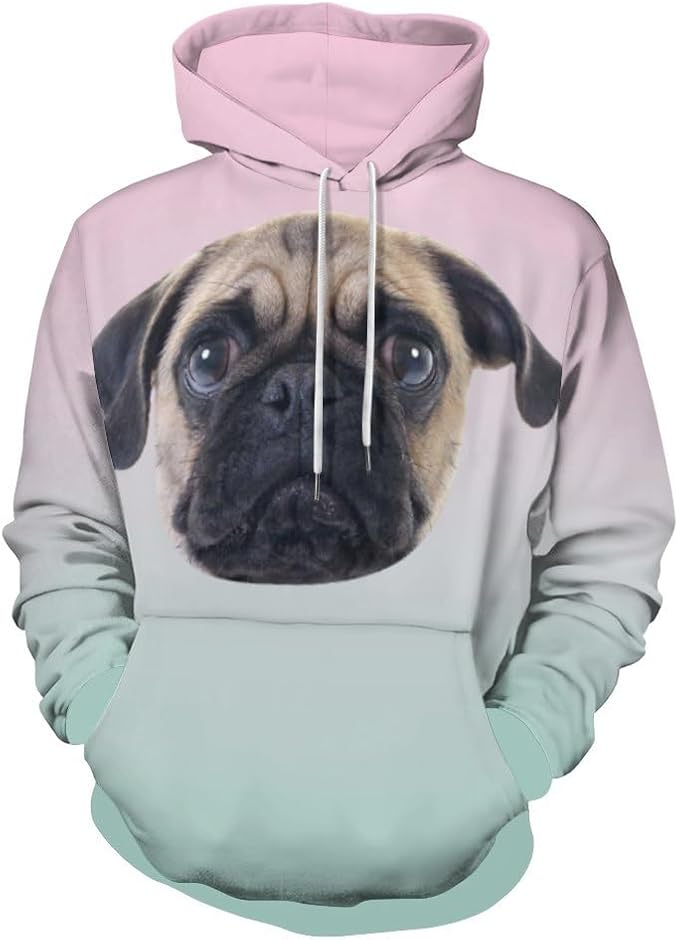 Artsadd Custom Face Unisex athletic Pockets Sweatshirt Loose Hoodie Custom by Artsadd