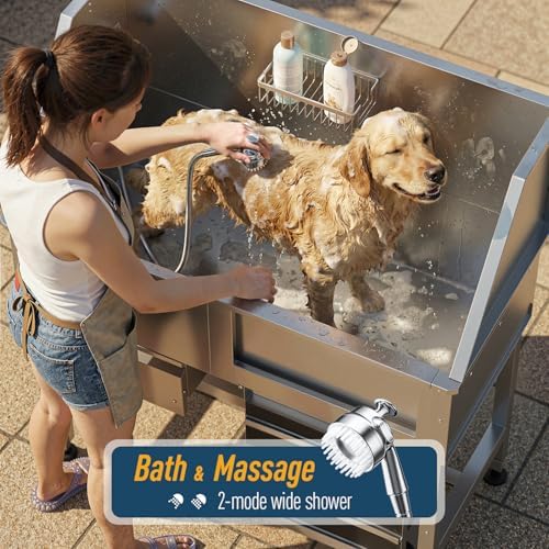 46" Dog Washing Station, 304 Stainless Steel, 440 lb, Side Ramp - Image 4