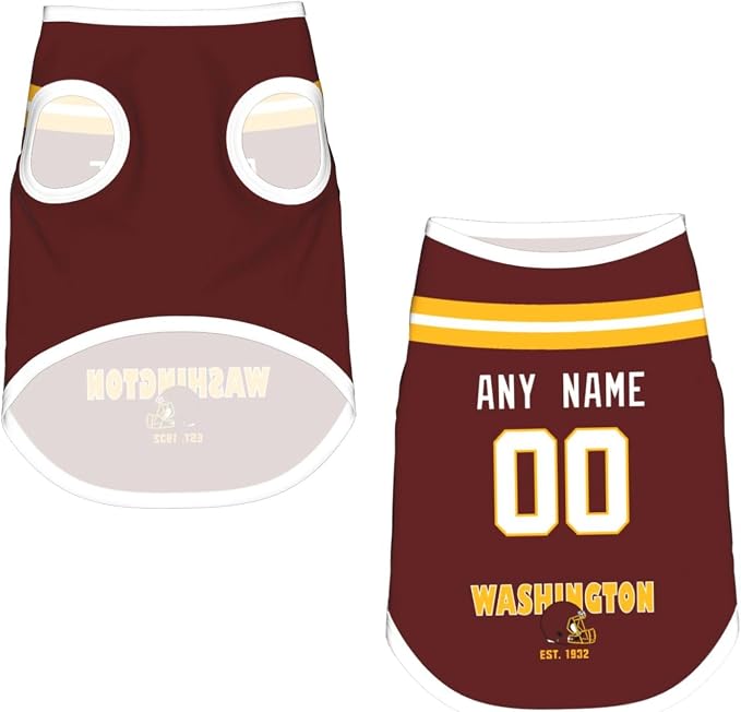 Wash1ngt0n Dog Clothes Jersey Pet Jersey Customized Any Name & Number S-5XL - Image 4