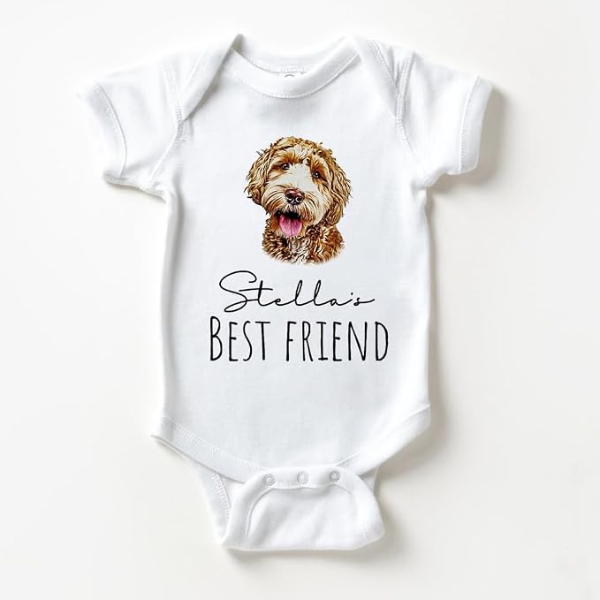 Personalized Baby Onesie with Pet Portrait, Custom Baby Bodysuit, Persoanlized - Image 3