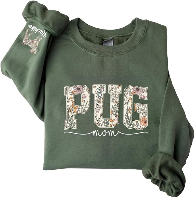Personalized Dog Mom Sweatshirt, Dog Lover Crewneck, Gift Idea by Unknown