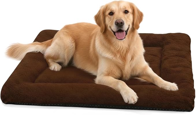 Dog Crate Pad Washable for 48 Inch Crate, Plush Anti-Slip Crate Mat for Large by ZENGAOOU