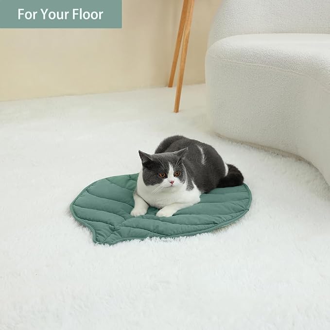 30 X 20 Inch Leaf Shaped Cotton Cat Bed Pad, Warming Cat Mat, Pet Warming Pad - Image 7