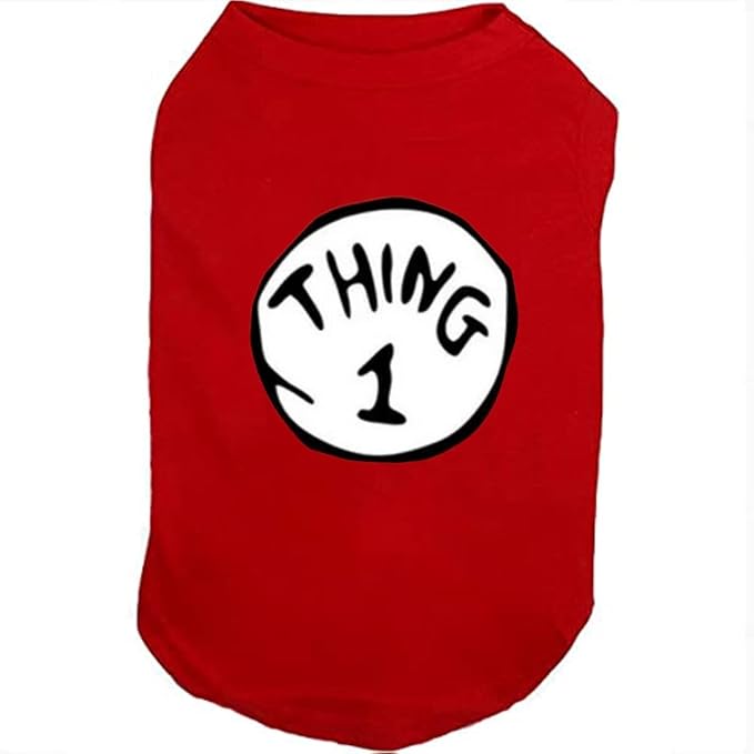 Dog Shirts for Pet Clothes Soft Breathable Puppy Shirts Pop Culture Thing 1 to by SUEOSU