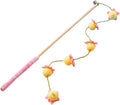 Cat Wand Toy with Bell: Floral Bamboo Teaser by Haourlife