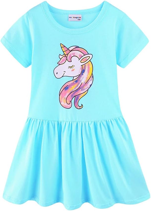 Mud Kingdom Little Girls Dresses Cotton Summer Holiday Cute Cat Dress Short by MudKingdom
