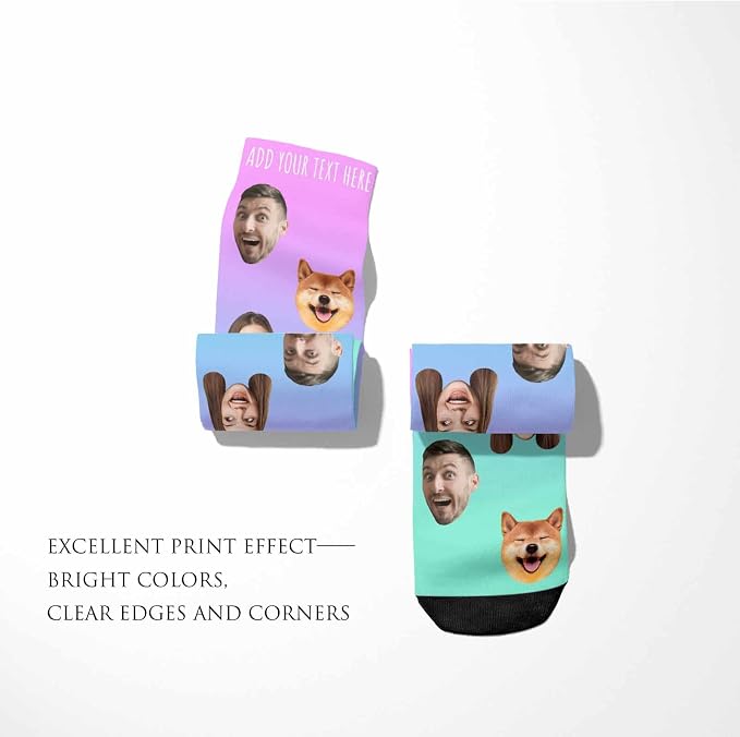 Artsadd Custom Face Socks for Women Men Cat Dog Lovers, Customized Unisex Funny - Image 4