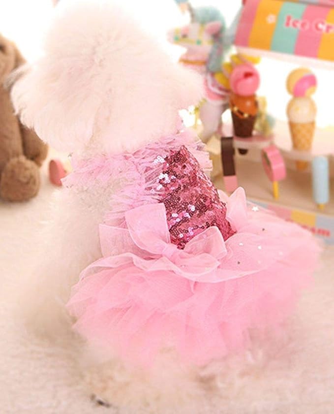Fashion Sweet Puppy Dog Blingbling Princess Skirt Pet Dog Lace Cake Camisole - Image 5